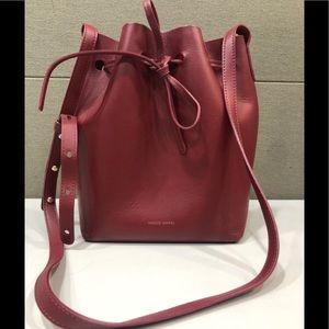 Mansur Gavriel Bordo Bucket Leather Crossbody Bag
